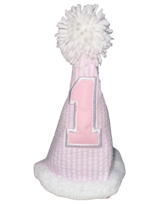 First Year Pink Gingham Hat