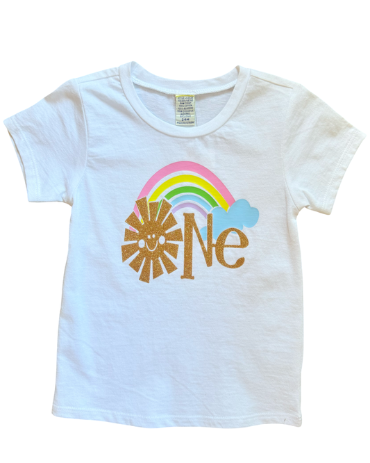 Rainbow ONE Year Birthday Tee