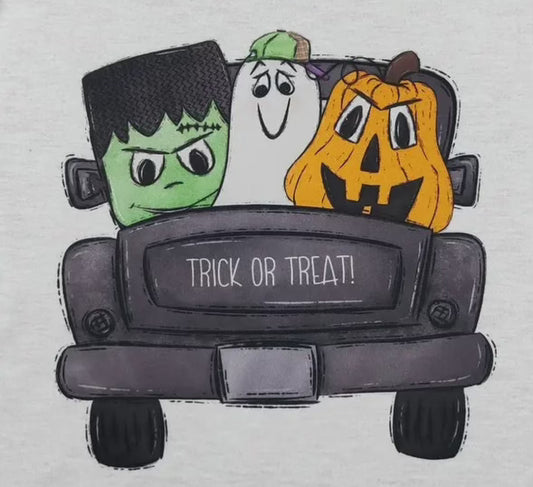 Clover Cottage Trick or Treat Truck Boy Raglan