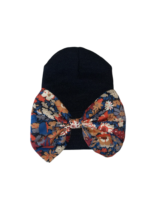 Remedy Rain Registry ILY Bean Black Hat With Floral Bow