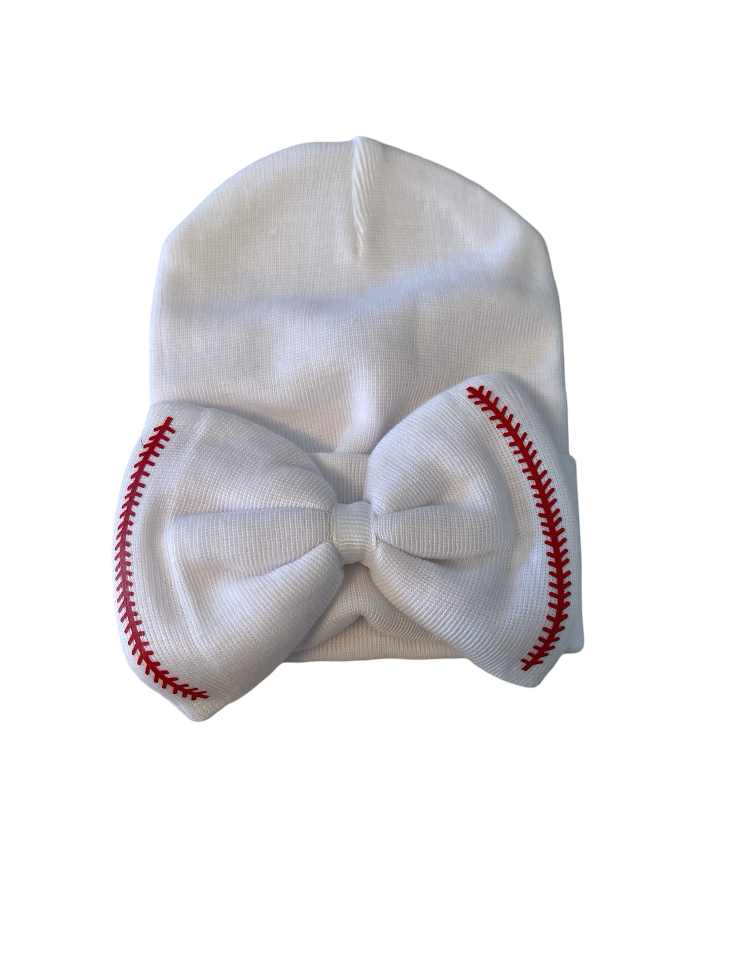 ILY Bean White Hat With Baseball Bow