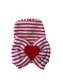 ILY Bean Red And White Stripe Heart Bow