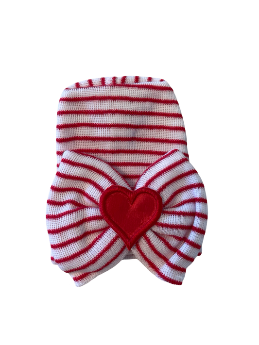 Baby Jones Registry ILY Bean Red And White Stripe Heart Bow