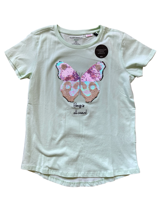 Silver Jean "Beauty Is All Around" Butterfly Shirt