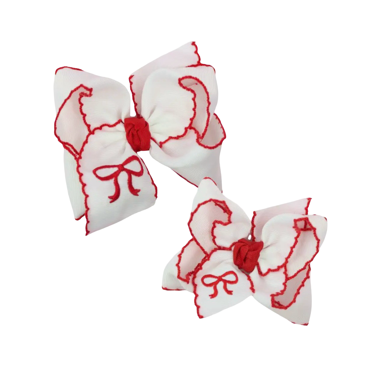 Beyond Creations Red Embroidered Coquette Alligator Clip Bow