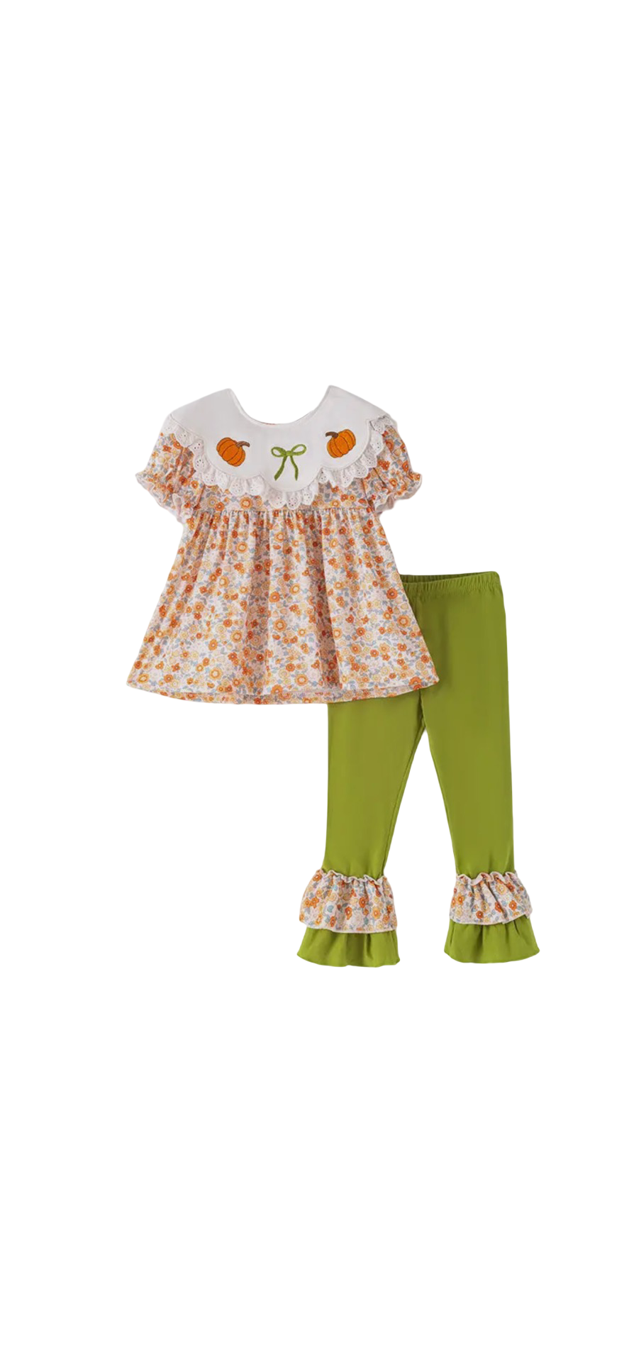 Coquette & Pumpkin Floral Thanksgiving Legging Set