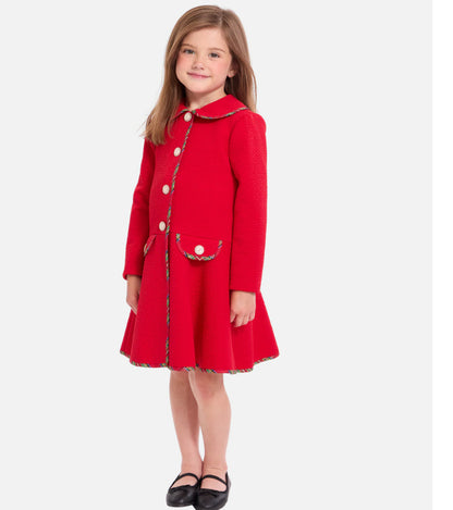 Bonnie Jean Kennedy Plaid Red Jacket & Dress Set