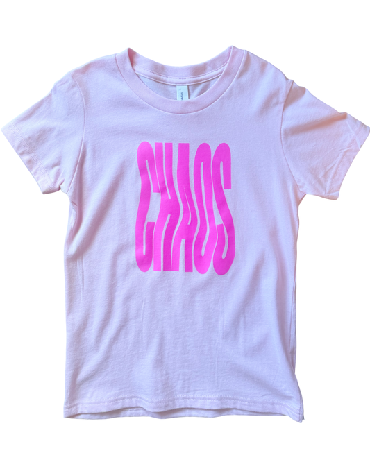 Light Pink & Hot Pink Girls “Chaos” Tee