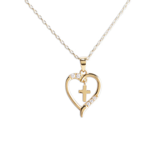 Cherished Moments Dancing Cross Gold Necklace