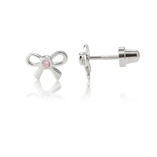 Cherished Moments Pink Bow Earrings