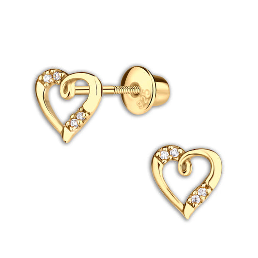 Cherished Moments Gold Hearts Earrings