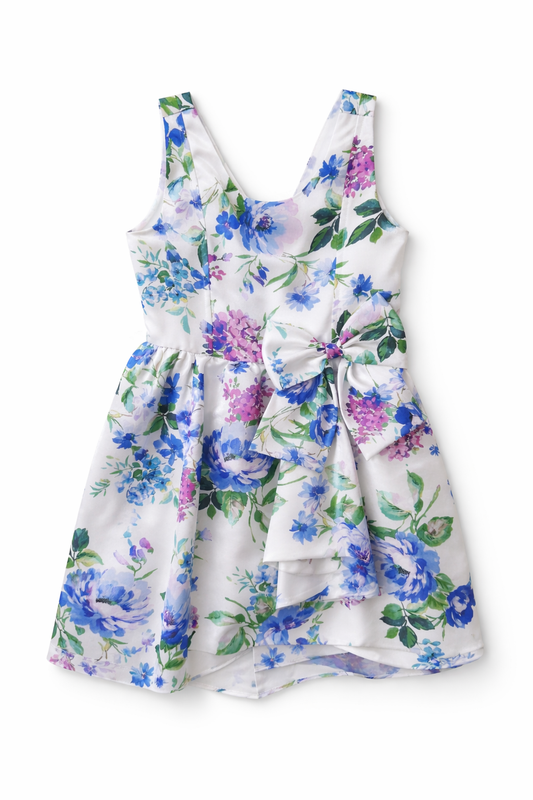 Bonnie Jean Navy & Purple Floral Dress