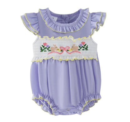 Sweet Easter Bunny Smocked Romper