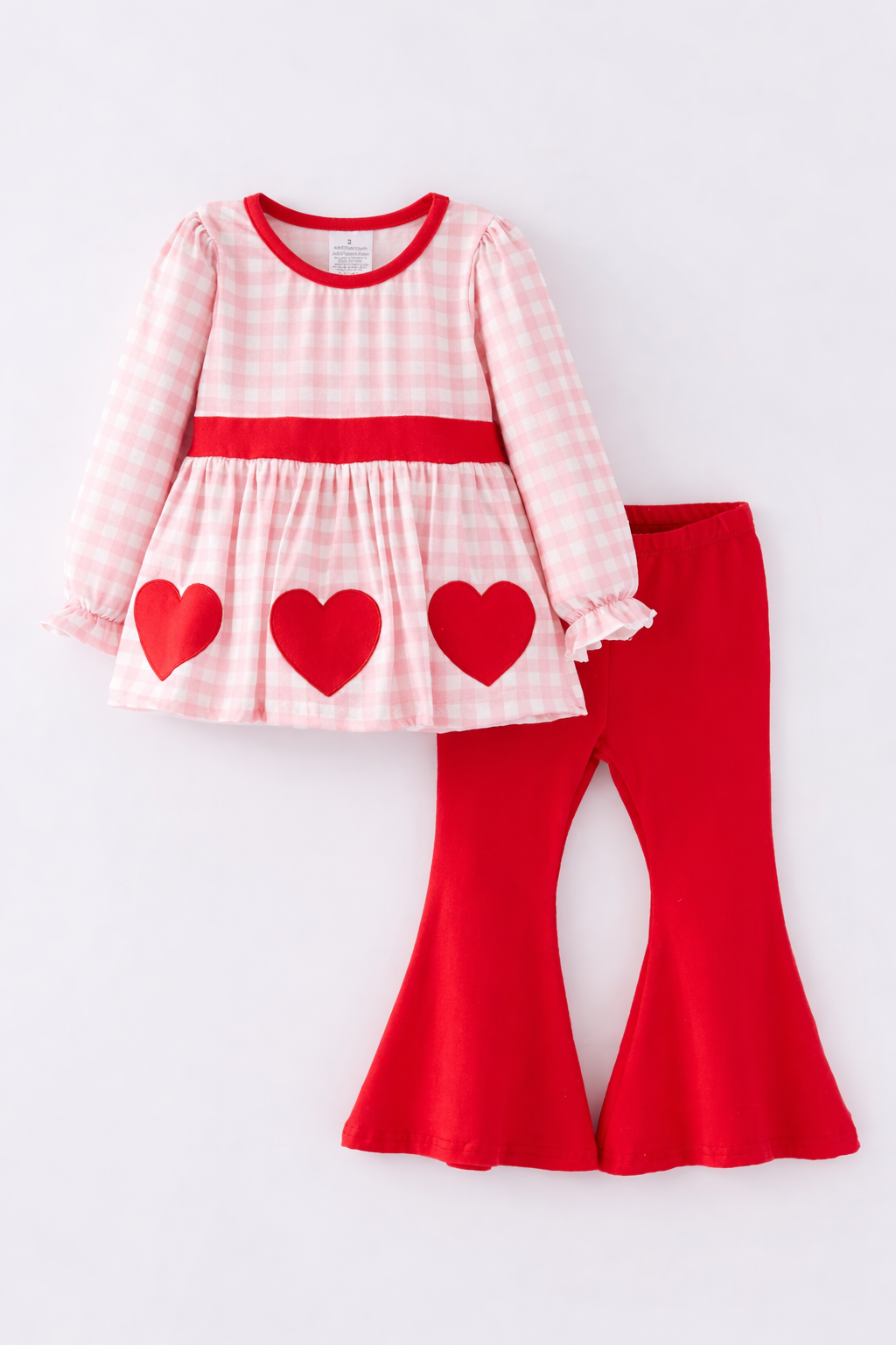 Valentines Red & Pink Gingham Pants Set