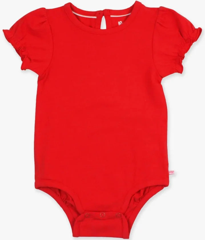 RUffleButts Red Onesie With Ruffle Sleeves