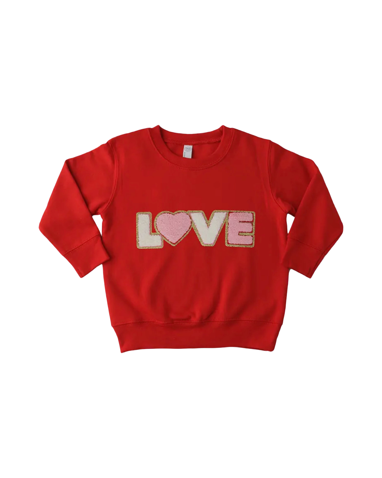 Sparkle Sisters Red Love Valentines Patched Sweatshirt