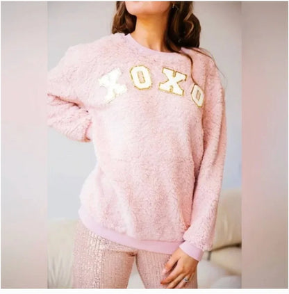 Women's Judith March XOXO Fur Valentines Sweatshirt
