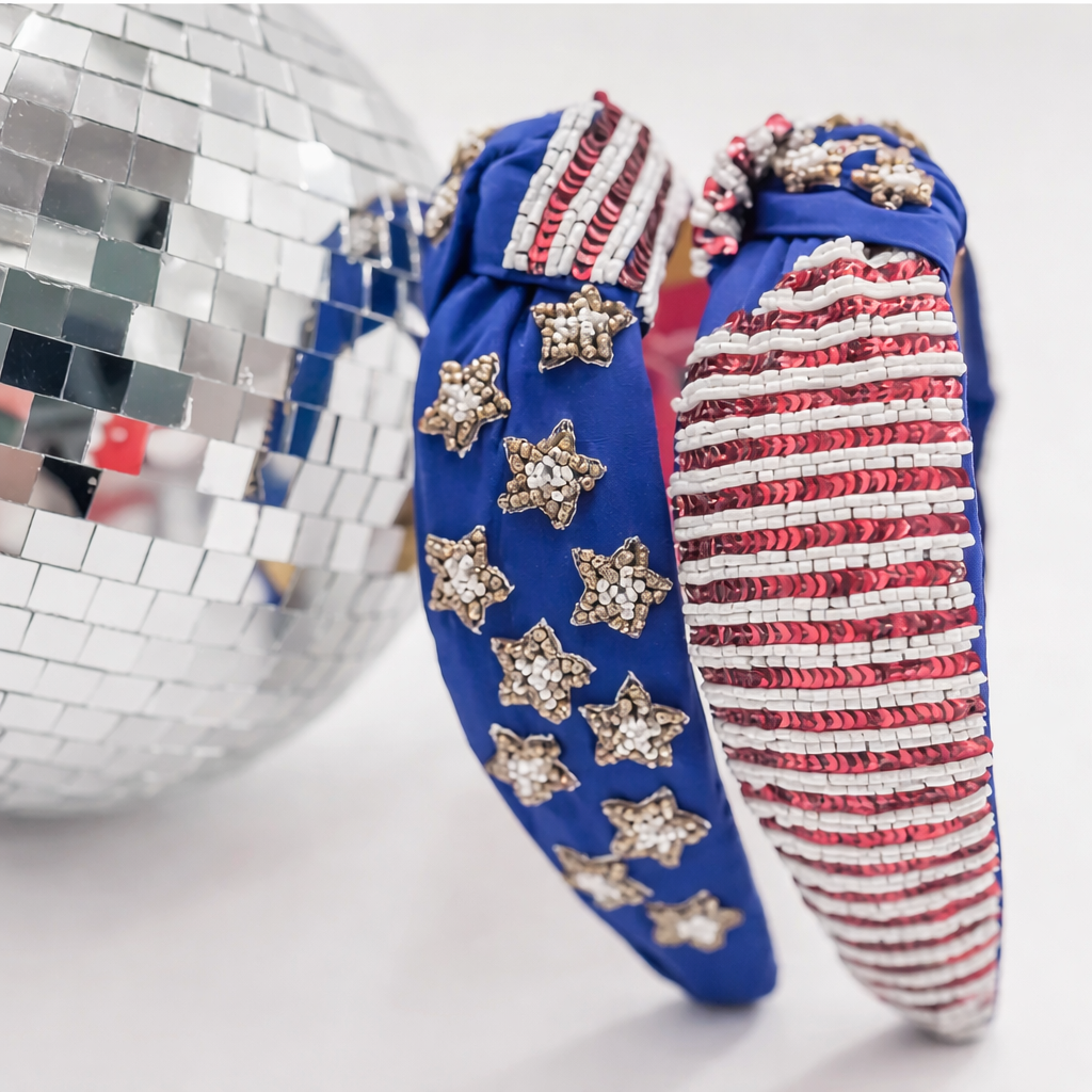 Girls Patriotic Stars & Stripes Rhinestone Headband