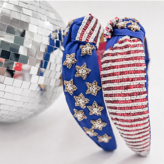 Girls Patriotic Stars & Stripes Rhinestone Headband