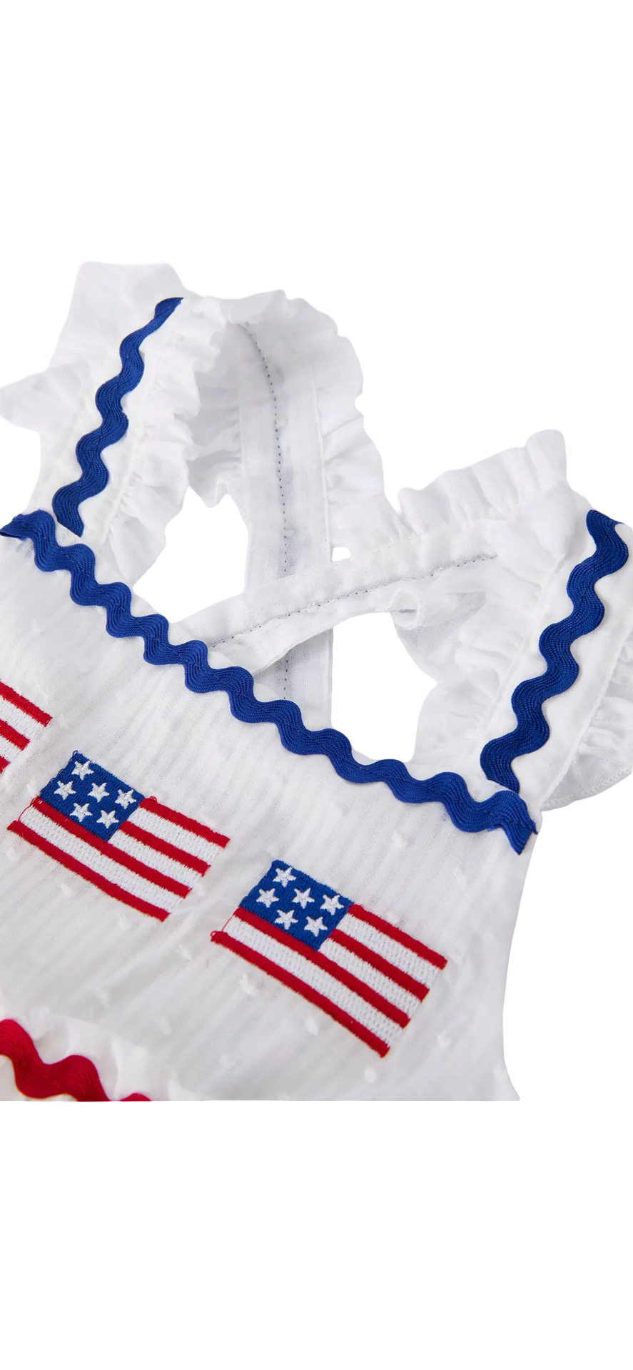 Rylee Faith Fourth of July Flag Tiered Ruffle Dress