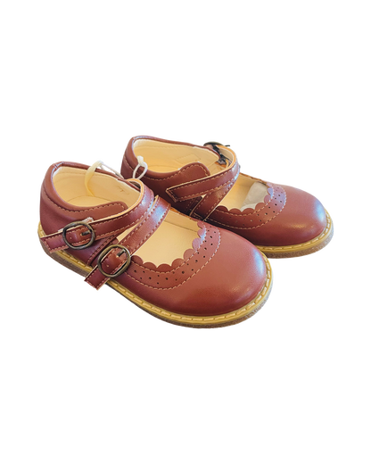 Brown Double Strap Mary Jane Shoes