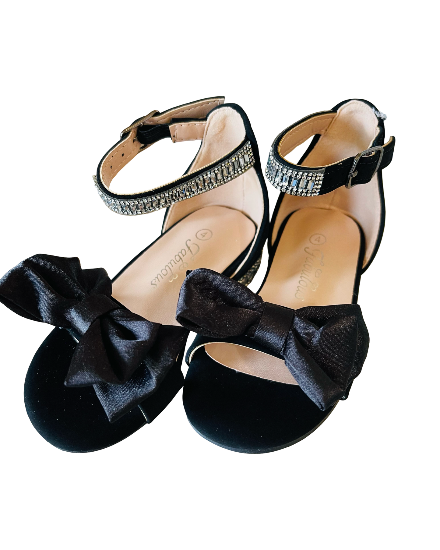 Black One Strap Heels With Bow
