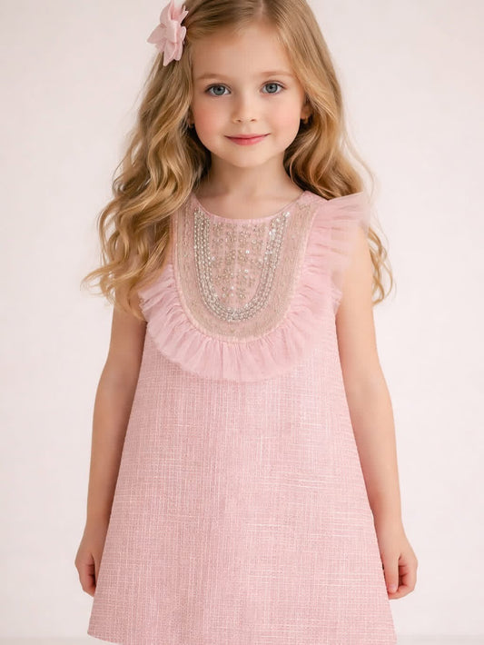 Doe a Dear Embellished Tweed Dress