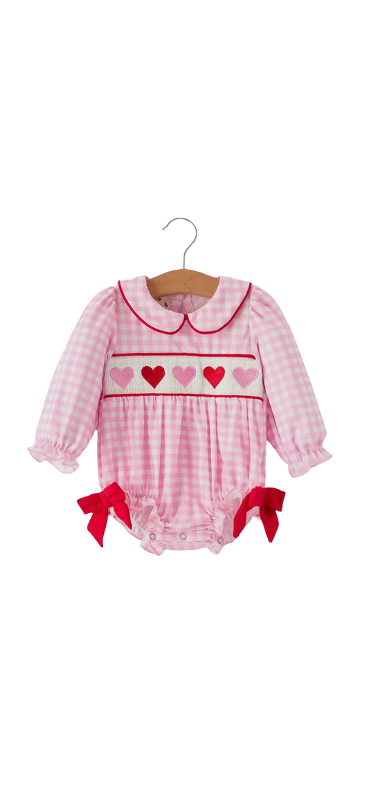 Valentines Plaid Baby Romper