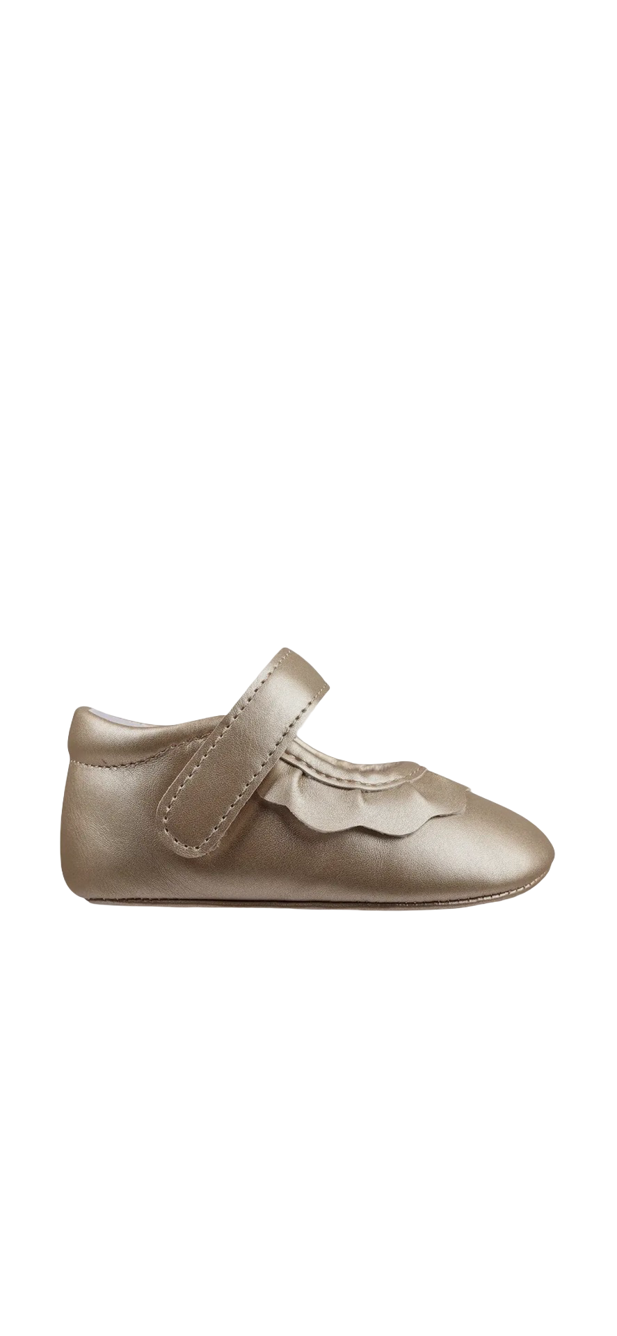 Amina Infant Girls Gold Hook & Loop Shoe