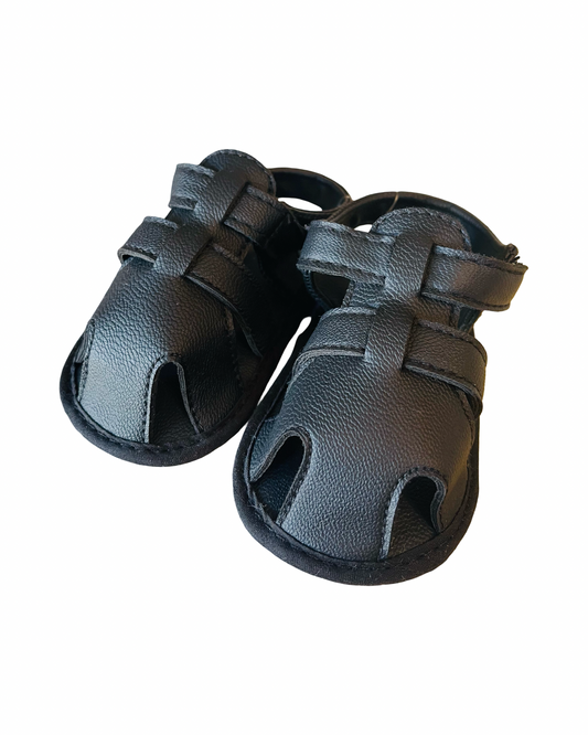John Parker Lawson Registry Black Infant Soft Sole Sandals