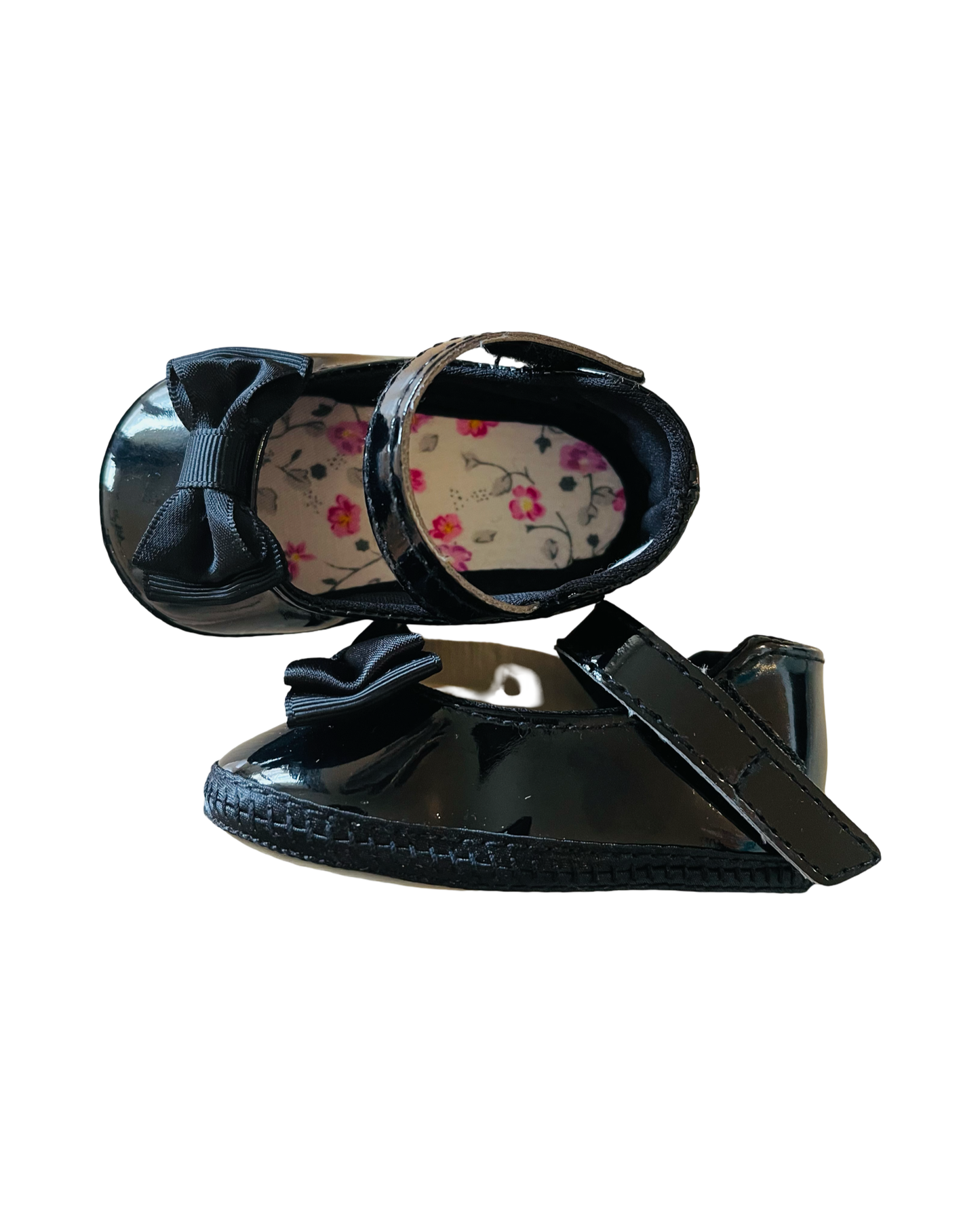 Baby Deer Black Shoes with Bow