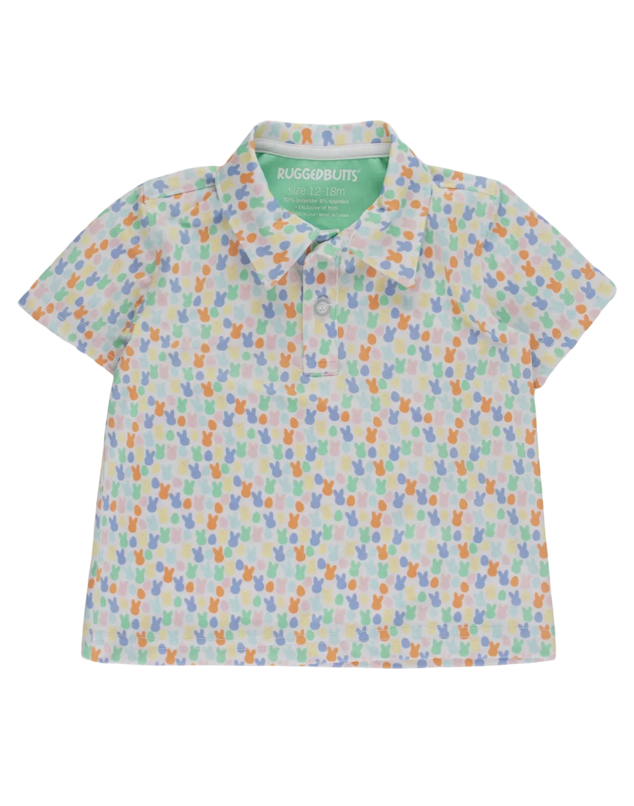 RuggedButts Boys Easter Hoppy Eggs Short Sleeve Performance Polo Tee
