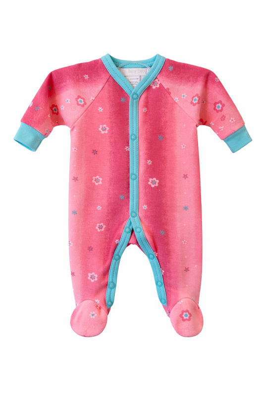 Itty Bitty Baby Preemie Footed Sleeper W/Flowers