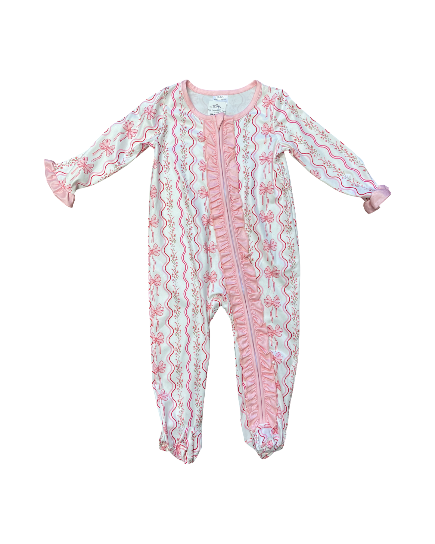 Baby Girl Bow Floral Footed Sleeper