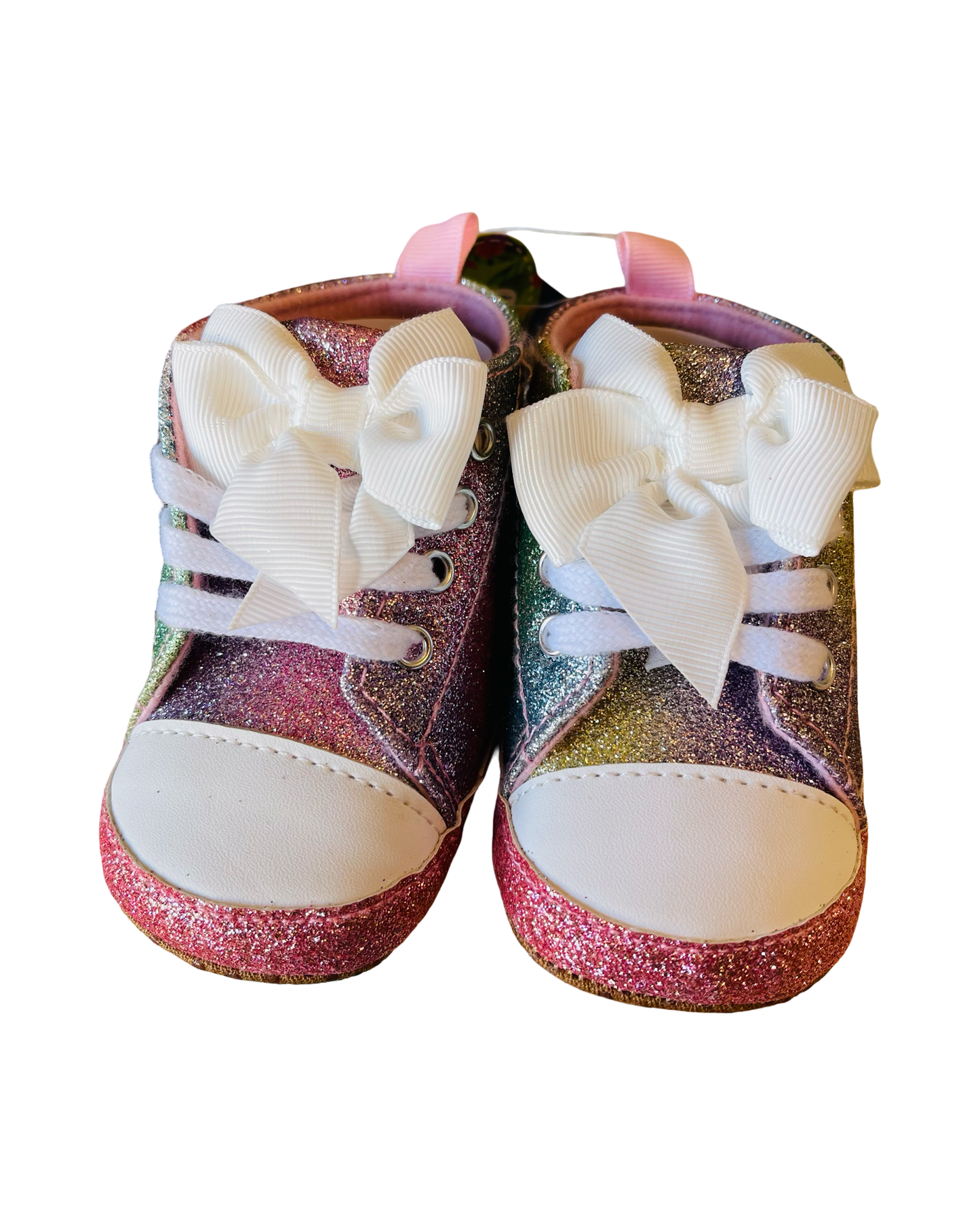 Multi Color Sneakers with White Bows