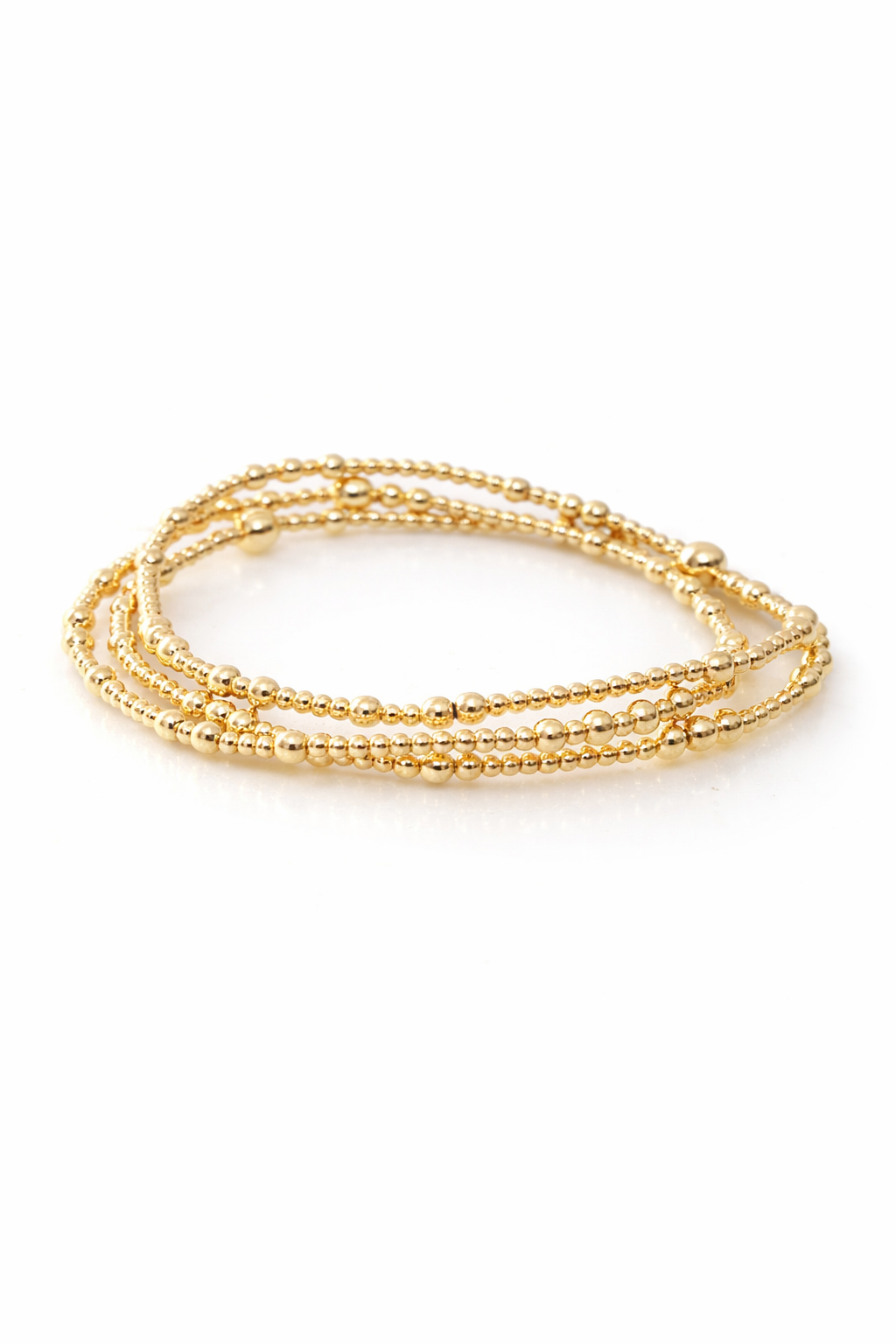 Josslyn Multi Layered Gold Ball Chain Bracelet Set