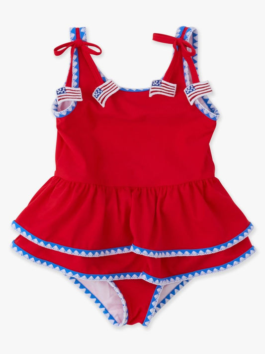 Rufflebutts Vintage Red One Piece Swimsuit