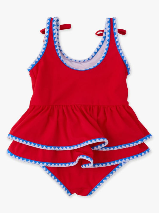 Rufflebutts Vintage Red One Piece Swimsuit