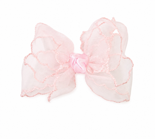 Beyond Creations Scalloped Edge Organza 4.5” Alligator Clip