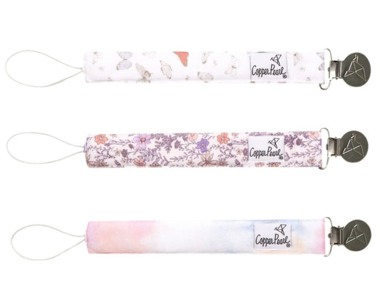 Oakley Jane Registry Copper Pearl 'Flora' Binky Clip Set