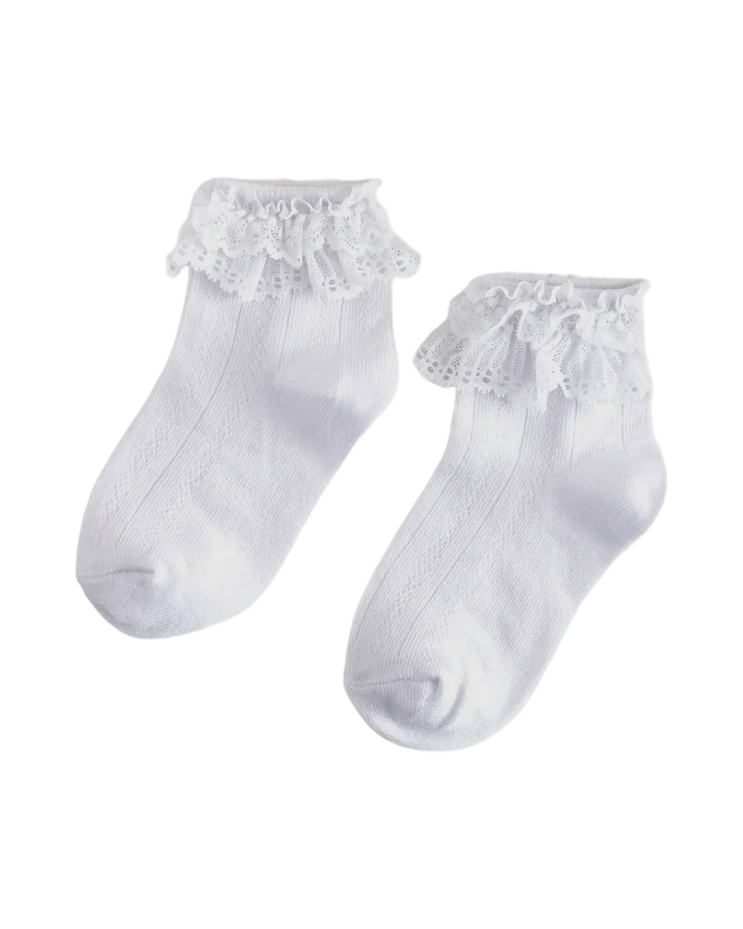 Whitlee Jane Registry Little Stocking Co. White Ruffle Socks
