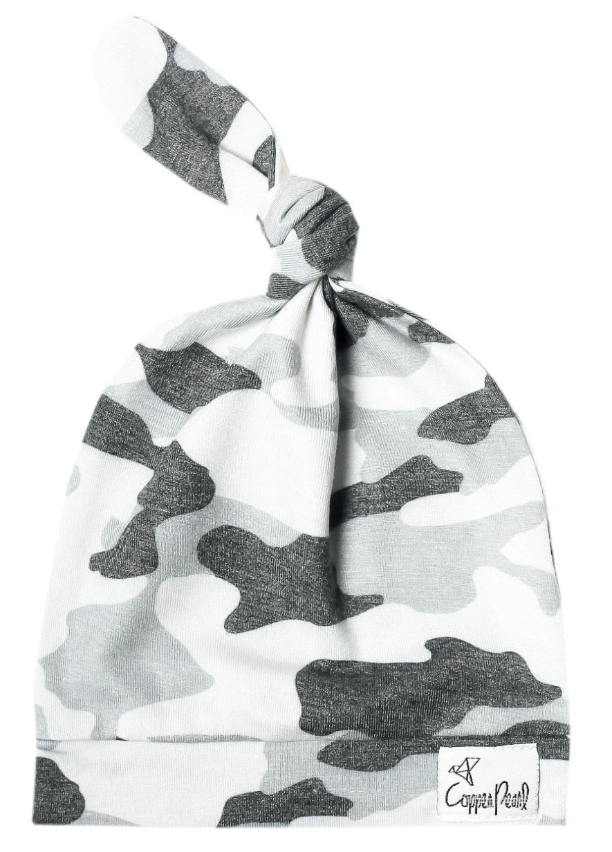 Baby Brown Registry Copper Pearl 'Gunnar' Top Knot Hat