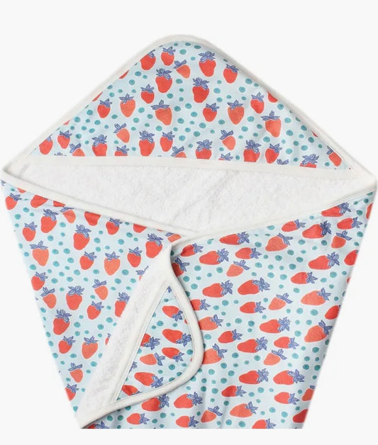 Baby May Registry Copper Pearl Strawberry Hooded Towel