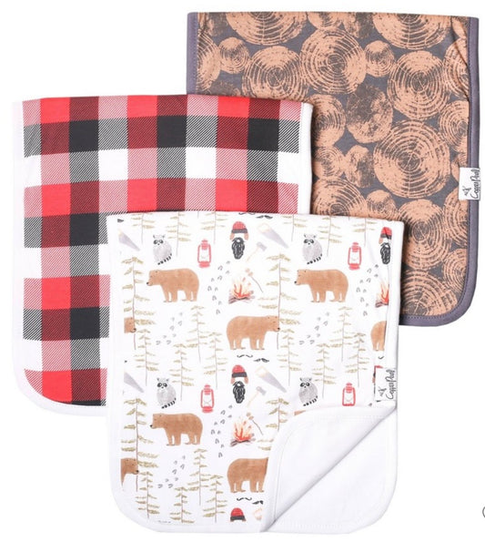 Barrett Baumann Registry Copper Pearl 'Lumberjack' Burp Cloth Set