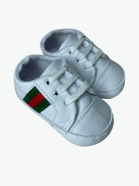 Lincoln Allen Registry Baby Boys Green & Red Striped Sneakers