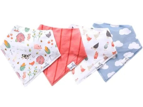 Lincoln Allen Registry Copper Pearl 'Farmstead' Bandana Bib Set