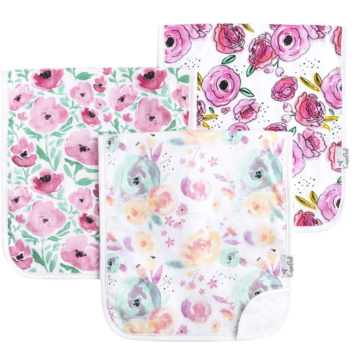 Remedy Rain Registry Copper Pearl 'Bloom' Burp Cloth Set