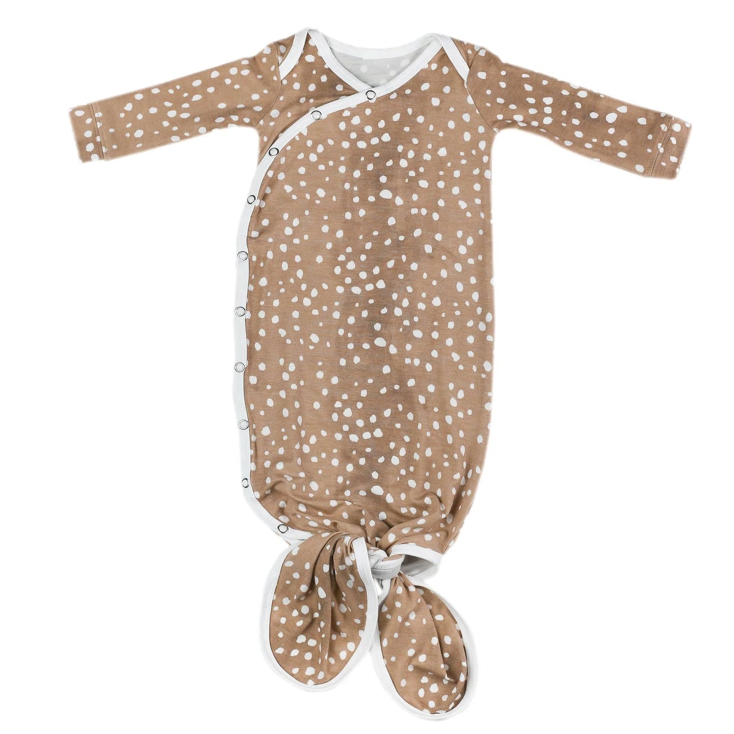 Baby Teske Registry Copper Pearl 'Fawn' Knotted Gown