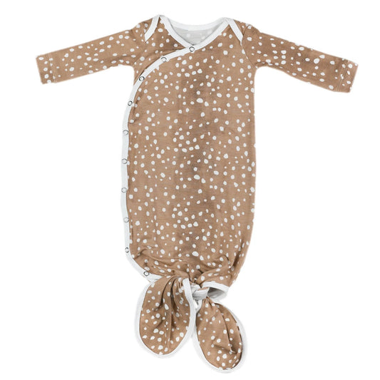 Baby Teske Registry Copper Pearl 'Fawn' Knotted Gown