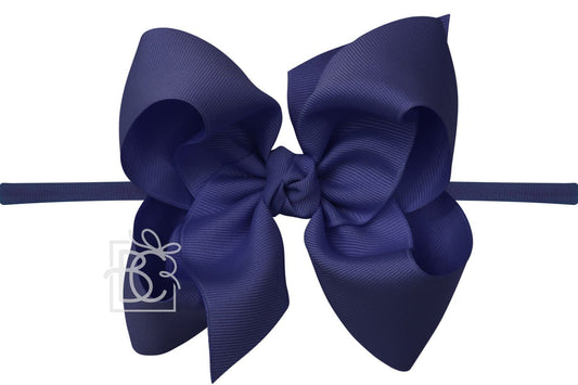 Baby May Registry Beyond Creations 'Navy' Headband Bow